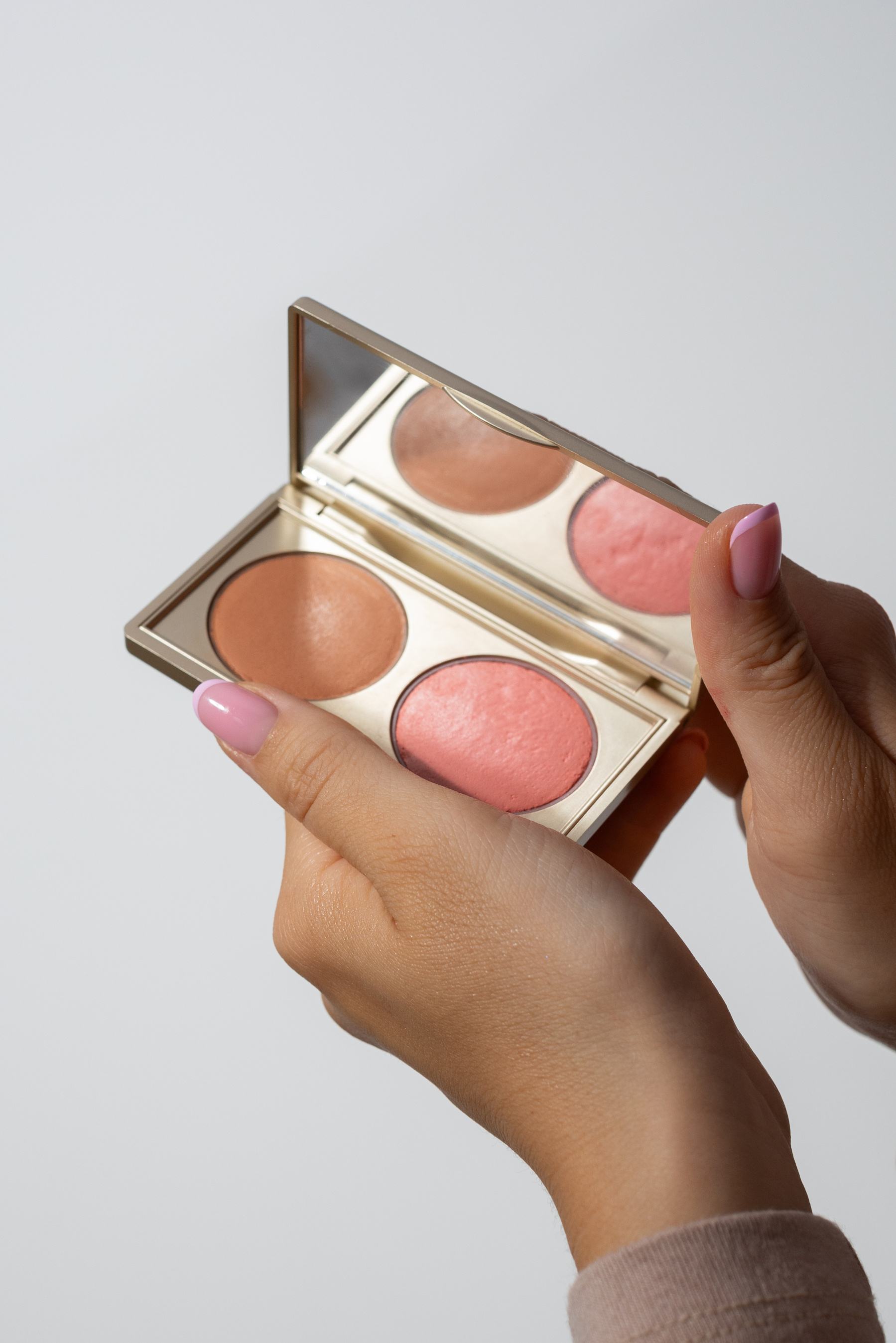 Person's Hands Holding Blush Makeup